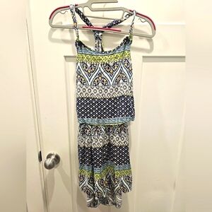 Boho Print Sundress by 435 | Size 14 | Sleeveless High Low Rayon Dress. Xxs